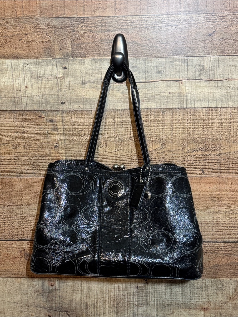 Coach Y2K Black Patent Leather Bag
Signature C Kisslock Purse